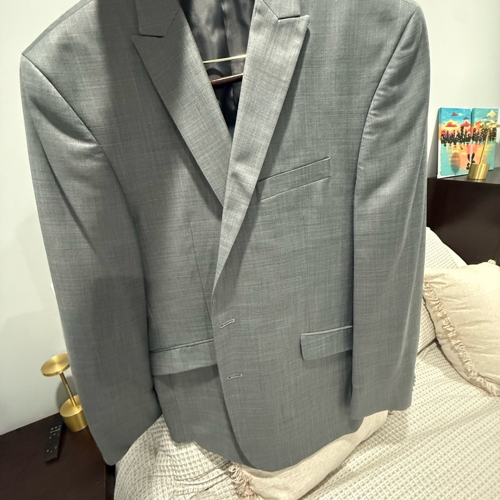 Kenneth Cole Reaction Gray Two-Button Men's Suit Jacket
